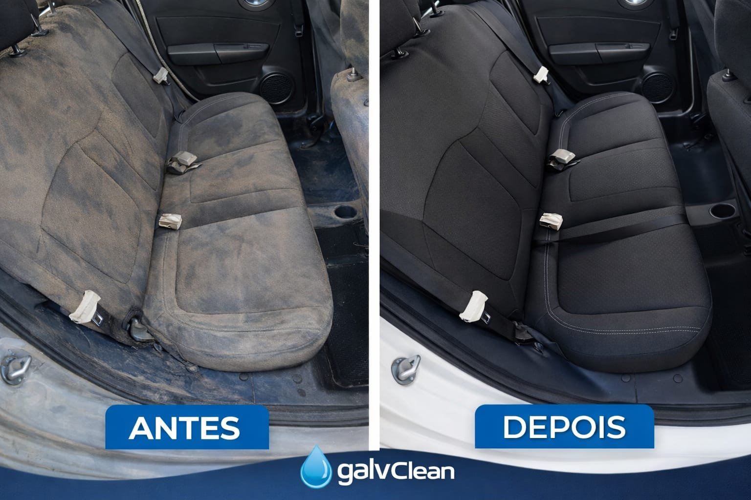 Higienização de sofá realizada pela Galv.Clean